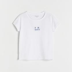 Reserved - Nyomott mintás T-shirt - Fehér
